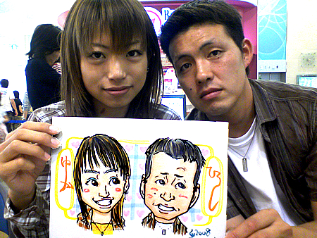 大阪府似顔絵イベント 東大阪市携帯ショップ1周年キャンペーン イベントパートナー