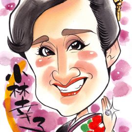 数々の有名テレビ番組への出演経験がある似顔絵師が描いた大御所女性歌手の似顔絵