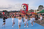 だるまのお神輿が出るなど大変にぎやかなお祭り会場 お祭り会場