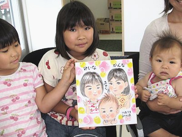 似顔絵をお描きした姉妹