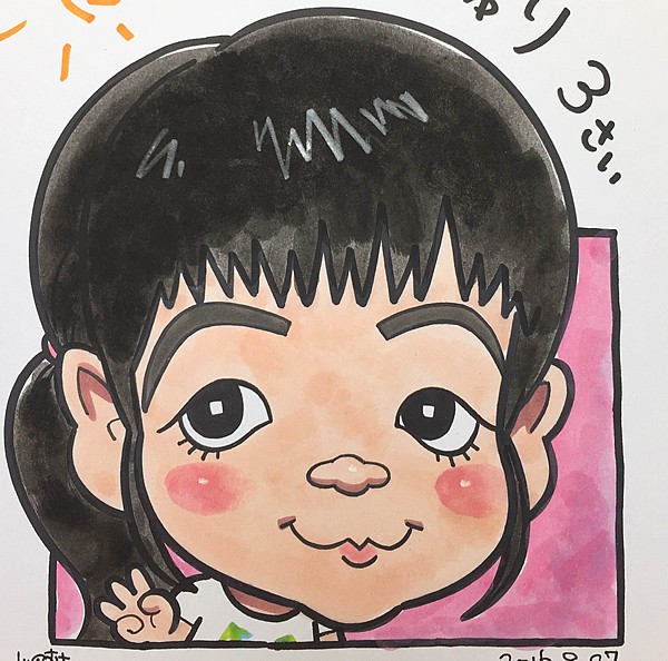 似顔絵師がお描きした女の子の似顔絵