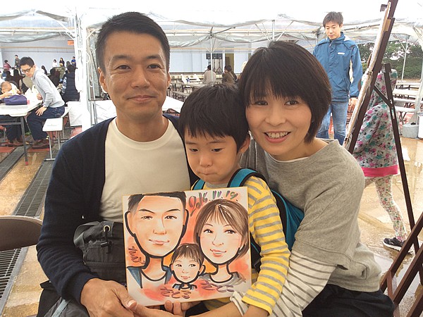 似顔絵をお描きしたご家族