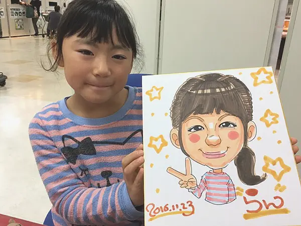 似顔絵をお描きしたお子様