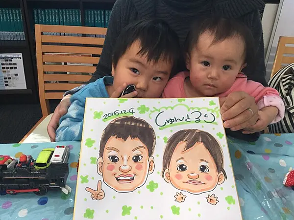 兄弟の似顔絵