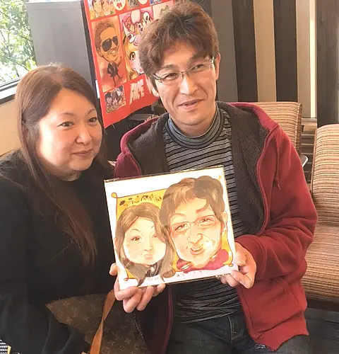 夫婦の似顔絵