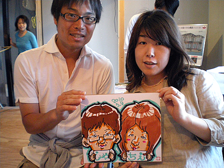 似顔絵をお描きしたご夫婦