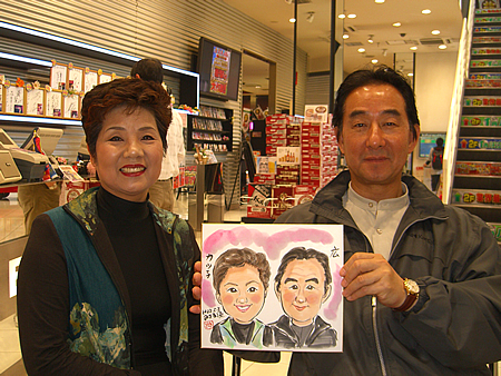 似顔絵をお描きしたご夫婦