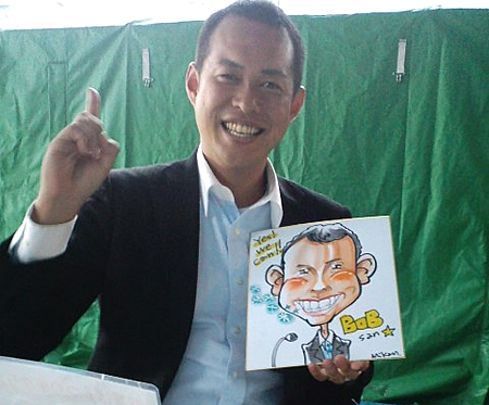 似顔絵をお描きしたスタッフ