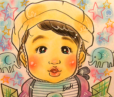 赤ちゃんの似顔絵