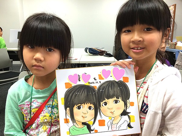 似顔絵をお描きした姉妹