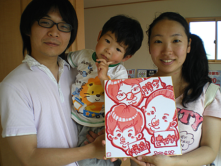 似顔絵をお描きしたご家族