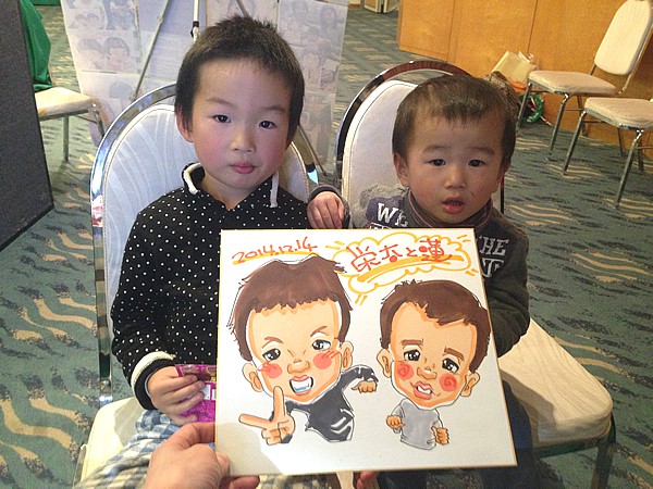 似顔絵をお描きした兄弟