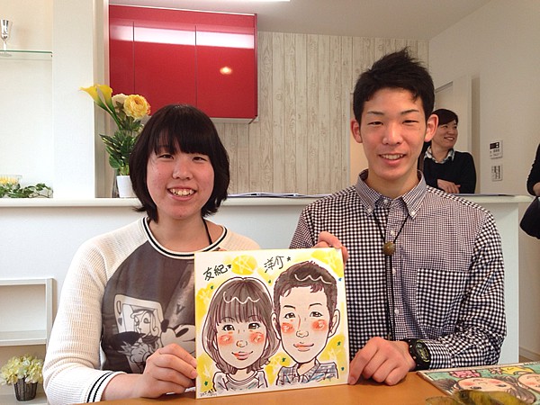 似顔絵をお描きしたご夫婦