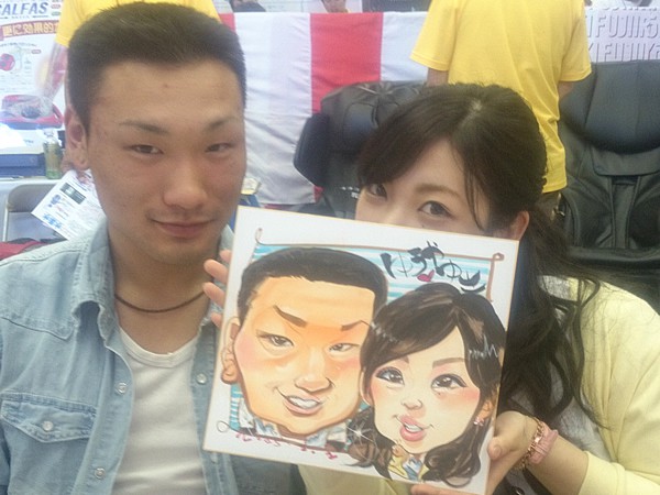 似顔絵をお描きしたご夫婦