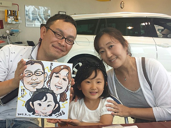 似顔絵をお描きしたご家族
