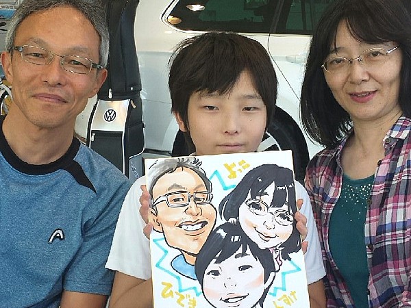 似顔絵をお描きしたご家族