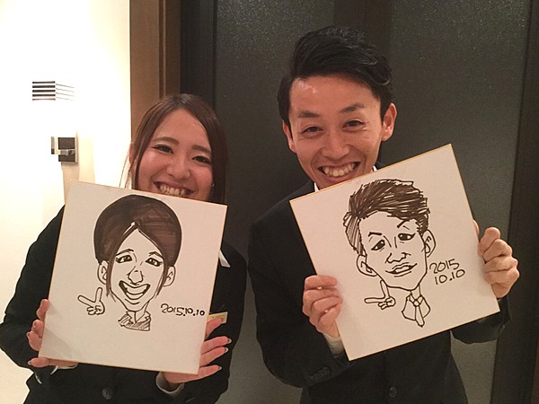 似顔絵をお描きした式場スタッフ