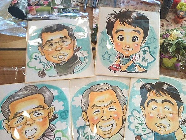 コンペ参加者の似顔絵