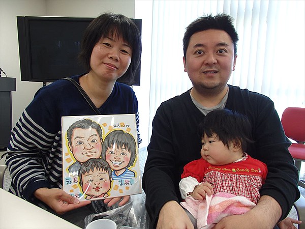 似顔絵をお描きしたご家族
