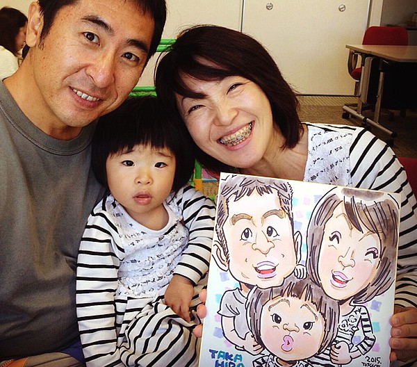 似顔絵をお描きしたご家族