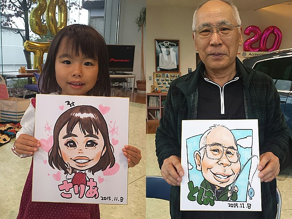 似顔絵をお描きしたお客様