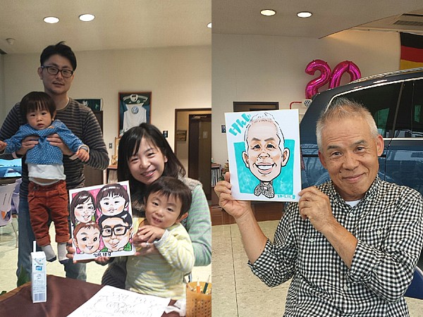 似顔絵をお描きしたお客様