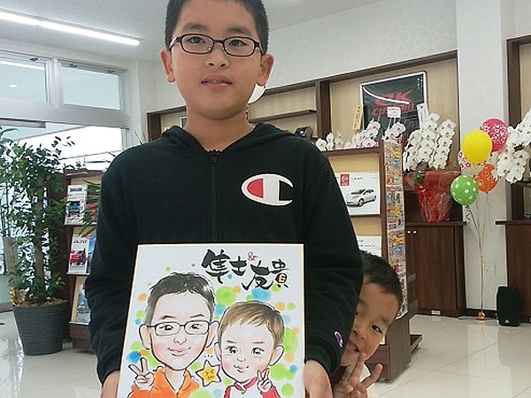 似顔絵をお描きした兄弟
