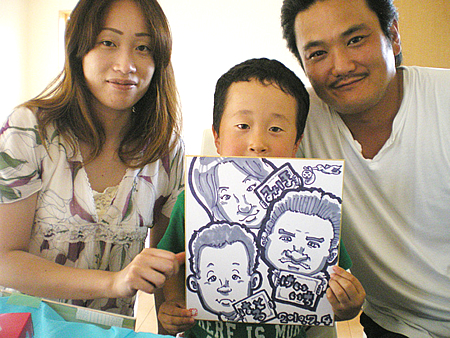 似顔絵をお描きしたご家族
