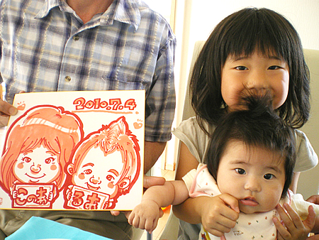 似顔絵をお描きした姉妹