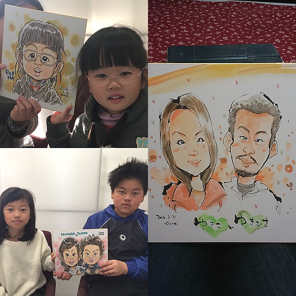 似顔絵をお描きしたお客様