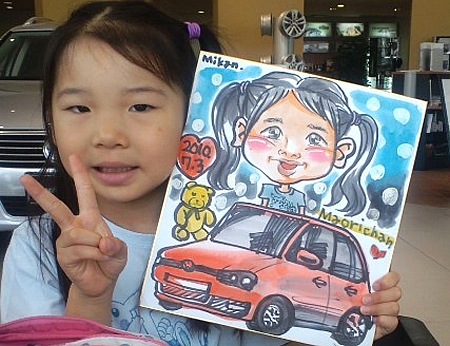 似顔絵をお描きした女の子