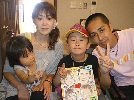 似顔絵をお描きしたご家族