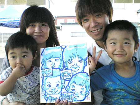 似顔絵をお描きしたご家族