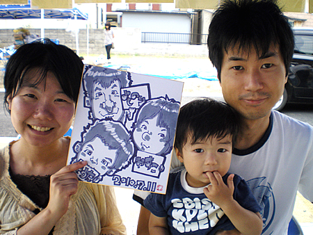 似顔絵をお描きしたご家族