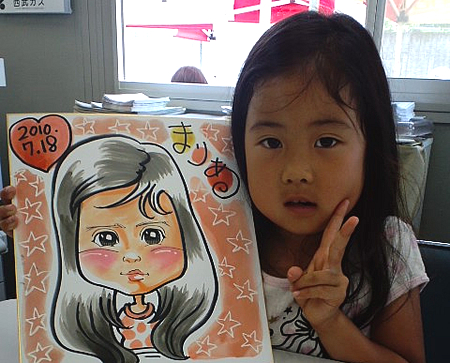 似顔絵をお描きした女の子