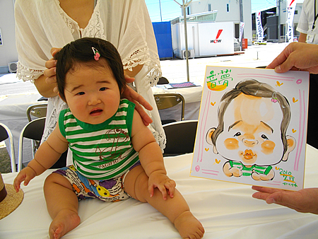 似顔絵をお描きした赤ちゃん