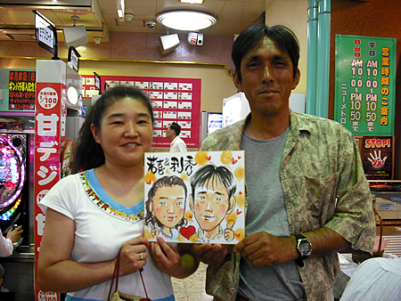似顔絵をお描きしたご夫婦