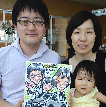 似顔絵をお描きしたご家族
