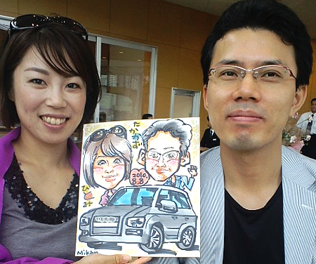 似顔絵をお描きしたご夫婦