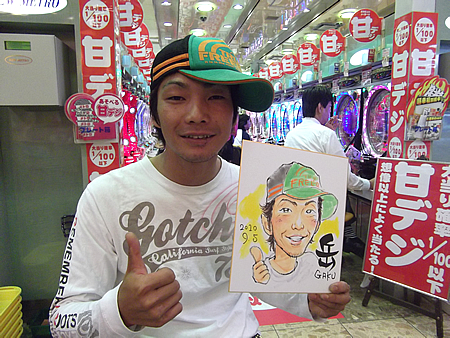 似顔絵をお描きした男性