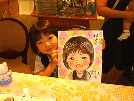 似顔絵をお描きした女の子