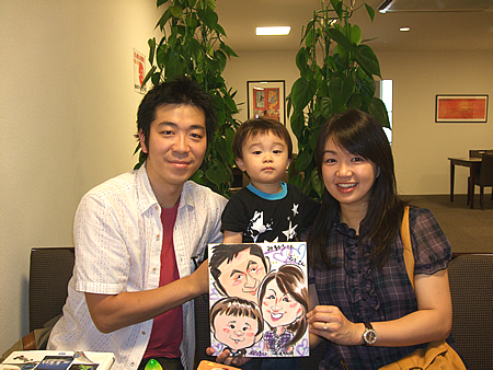 似顔絵をお描きしたご家族