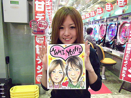 似顔絵をお描きした男性