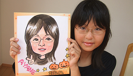 似顔絵をお描きした女の子