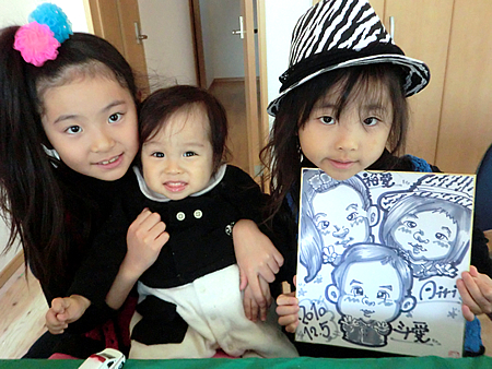 似顔絵をお描きした姉妹