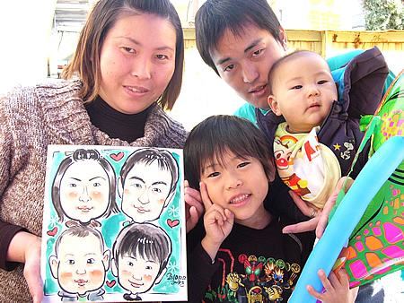 似顔絵をお描きしたご家族