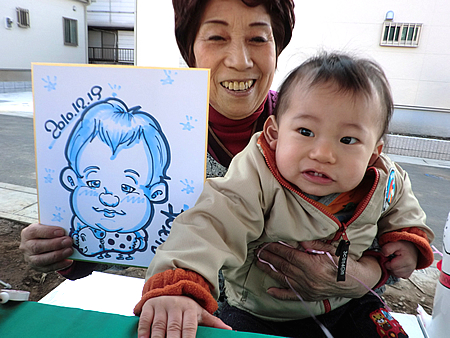 似顔絵をお描きした赤ちゃん