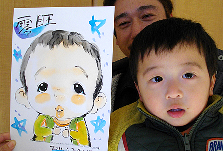 似顔絵をお描きした男の子