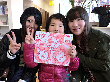 似顔絵をお描きした姉妹