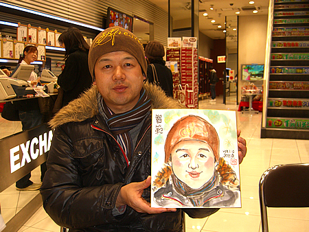 似顔絵をお描きした男性